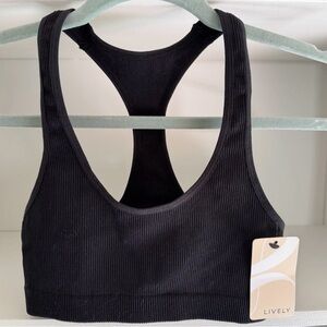 Lively Black Ribbed Sports Bra